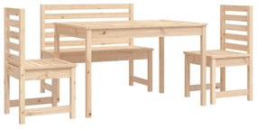 4 részes tömör fenyőfa kerti étkezőgarnitúra
