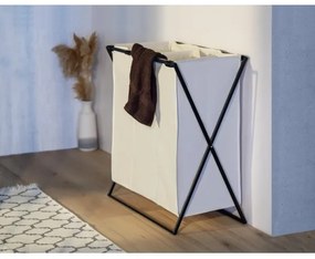 WENKO 71298800 - TRIO szennyeskosár 69x76 cm krémszínű/fekete