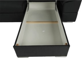 Ülőgarnitúra, sötétszürke, jobbos kivitel, SEGORIA ROH U