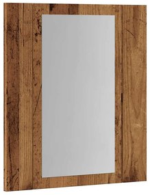 antik fa színű szerelt fa tükrös szekrény LED-del 40x12x45 cm