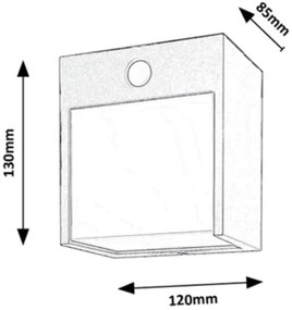 Rabalux 7479-LED kültéri fali lámpa mozgásérzékelővel BALIMO LED/12W/230V IP44