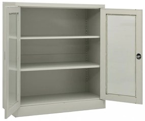 világosszürke acél irodai szekrény 90 x 40 x 105 cm
