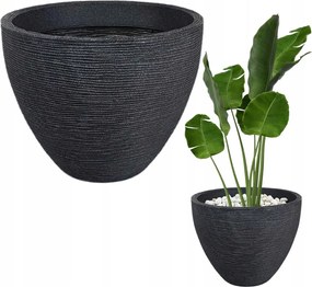 Eros kerti virágtartó teraszra, barázdákkal 31x41 cm antracit