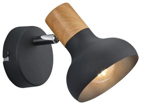 Matt fekete fali lámpa ø 10 cm Latika – Reality