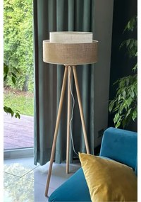 Duolla - Állólámpa YUTE BOHO 1xE27/15W/230V átm. 45 cm barna/krémes