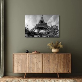 Kép - Eiffel-torony, fekete-fehér (90x60 cm)