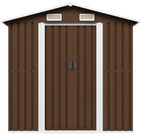 vidaXL barna acél kerti fészer 204 x 132 x 186 cm