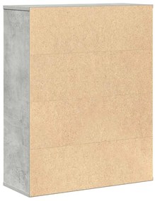 betonszürke szerelt fa könyvespolc 60x24x76,5 cm