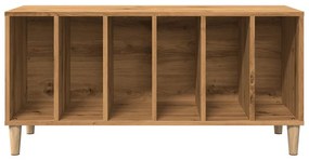 kézműves tölgy színű szerelt fa hanglemezszekrény 100x38x48 cm
