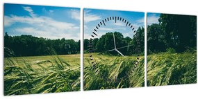 Rét és az erdő képe (órával) (90x30 cm)
