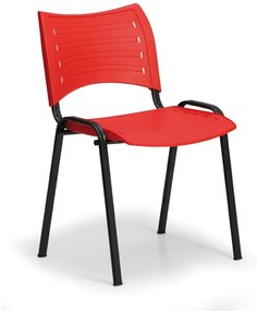 SMART műanyag szék - fekete lábak, piros