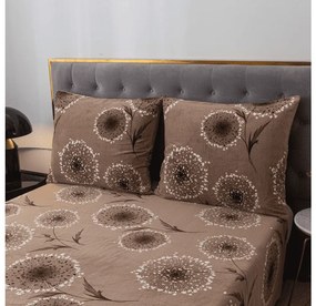 2 db Mikroplüss ágynemű szett PAMPELINO világosbarna + Mikroplüss lepedő SOFT 180x200 cm fehér, kétszemélyes ágyhoz