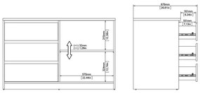 Natúr színű komód tolóajtóval tölgyfa dekorral 119x76x50 cm Naia – Tvilum
