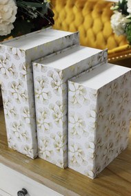 Könyv alakú fehér díszdobozok 3-szett