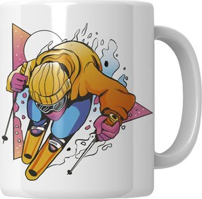 Bögre Retro Síelő Ajándék Síelőknek Téli sportok Hó