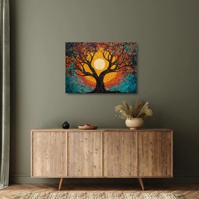 Üveg kép - Nap az élet fájának koronájában (70x50 cm)