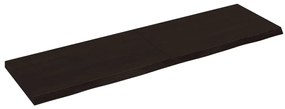 sötétbarna kezelt tömör tölgyfa asztallap 140x40x(2-4) cm