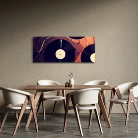 Gramofon lemezek képe (120x50 cm)