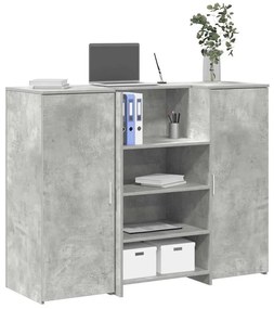 Recepciós pult betonszürke 135x50x103,5 cm szerelt fa