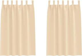 vidaXL Fekete Függöny Gyűrűkkel 2 pcs Krém 175 x 140 cm Poliészter