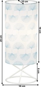 Asztali lámpa, fém/fehér textil lámpaernyő, AVAM
