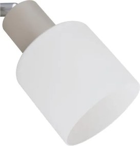 Globo 54114-1 Fali spot lámpa, fém matt homok színű, krómozott fém, fehér üveg, billenőkapcsoló a terméken, SzxM: 80x153mm, Mélység: 155mm, 1x E14 25W 230V izzó nélkül