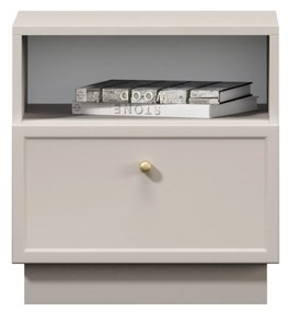 Lorini éjjeliszekrény 45 cm - kasmír / arany fogantyú