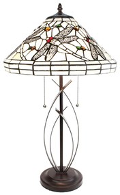 Tiffany asztali lámpa Bézs Fekete Szitakötő