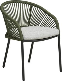 Zöld fém-párnázott kerti szék Novella – House Nordic