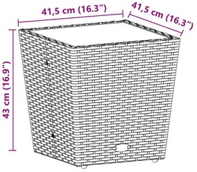 3 részes fekete polyrattan/üveg bisztrógarnitúra párnával