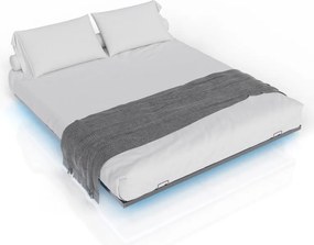 Ágy LED világítással 180x200 cm fekete fém keret