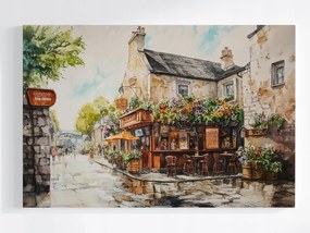 Poszter Város Utca Bérházak Kocsma Kávézó Kocsmák 120x80