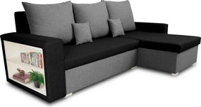 SAMI Kinyitható sarokkanapé Fekete/világosszürke