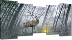 Vászonkép 150x80 Szarvas az erdőben