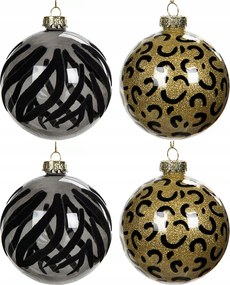 KarĂĄcsonyfa MedĂĄl Arany SzĂŒrke 4 db-os handmade gömb