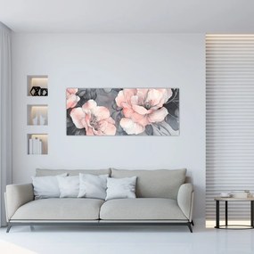 Kép - Virágok vázlata (120x50 cm)