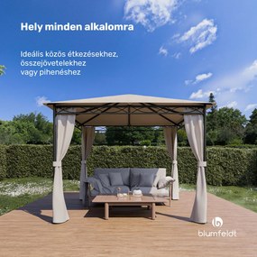 Blumfeldt Mondo, kerti pavilon, bulisátor, 295 x 262 x 295, acél, poliészter, bézs