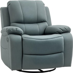 HOMCOM Recliner TV Fotel Fekvő Funkcióval, Lábpihentetővel, Forgatható TV Fotel Zsebspring Rendszerrel Nappaliba, Hálószobába, Zöld | Aosom