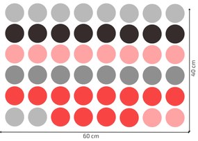 PIPPER. Falmatrica "Színes pöttyök" 5,5 cm Szín: Piros