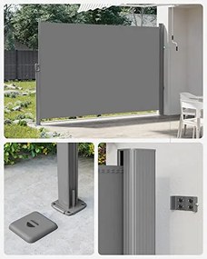 Oldalsó napellenző, kihúzató, 180*350 cm, szürke