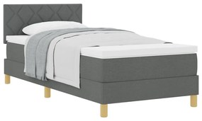 Box Spring Ágy Matraccal Sötét Szürke 100x200 cm Textil