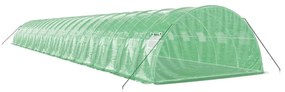 zöld acélvázas melegház 88 m² 22 x 4 x 2 m