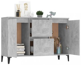 betonszürke szerelt fa tálalószekrény 104 x 35 x 70 cm