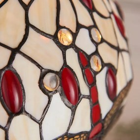 Endon 64086 - Asztali lámpa Tiffany DRAGONFLY 2xE27/60W/230V átm. 30 cm