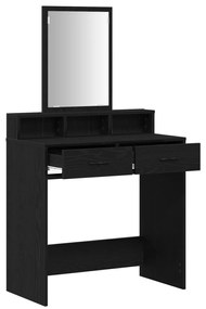 Sminkasztal Fekete tölgy MDF és üveg 79 x 41 x 140 cm