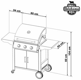 G21 Oklahoma BBQ Premium Line gázgrill 3 égő + redukciós szelep ingyen