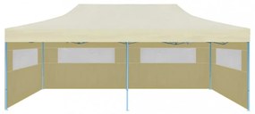 krémszínű összecsukható pavilon 3 x 6 m