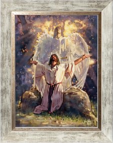 Az Úr Színeváltozása Szakrális Vászonkép Fehér Keretben 30X40