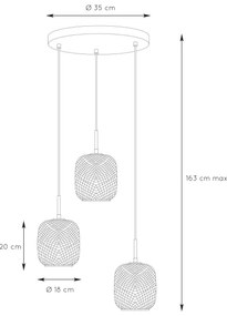 Lucide 03433/03/02 - Csillár zsinóron AGATHA 3xE27/40W/230V