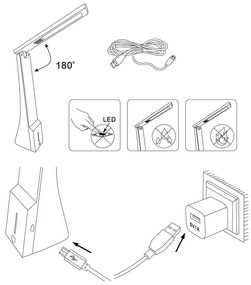 Eglo 97044 - LED Szabályozható asztali lámpa LA SECA 1xLED/1,8W/230V fehér